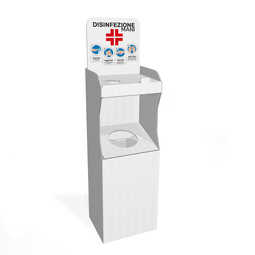 Colonnina Gel Dispenser, guanti e cestino