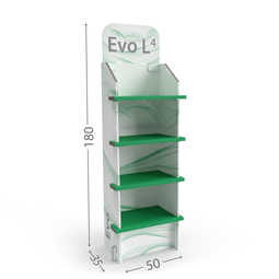 Evo L4 - Espositore a 4 ripiani