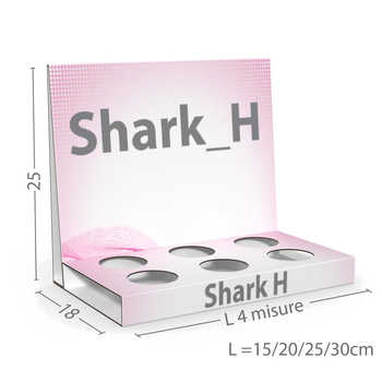 Espositore da banco in cartone con fori Shark H