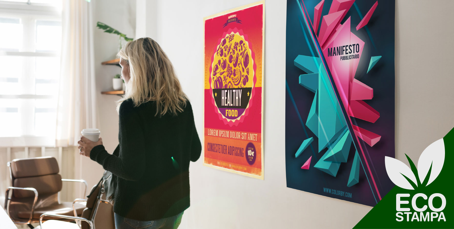 Colorby è specializzata nella stampa grande formato di qualità  inchiostri Latex per realizzare poster, striscioni, adesivi e banner.